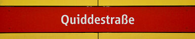 Stationsschild U-Bahnhof Quiddestraße (bis 2021)