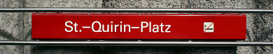 Stationsschild U-Bahnhof St.-Quirin-Platz