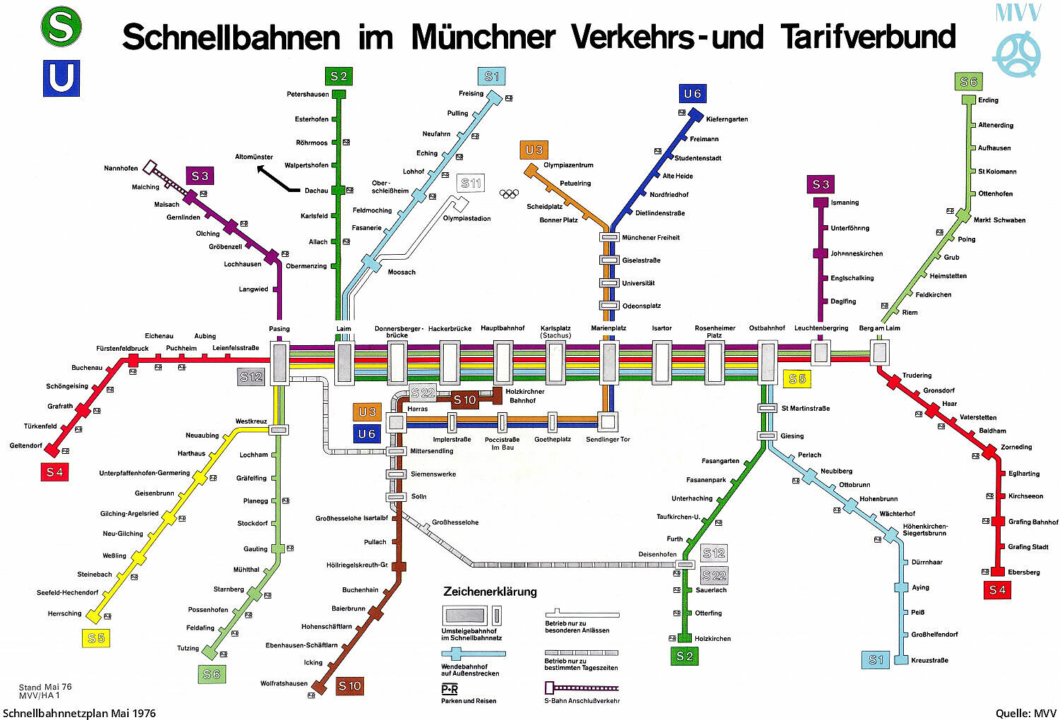 Pläne des von 1972 bis heute U