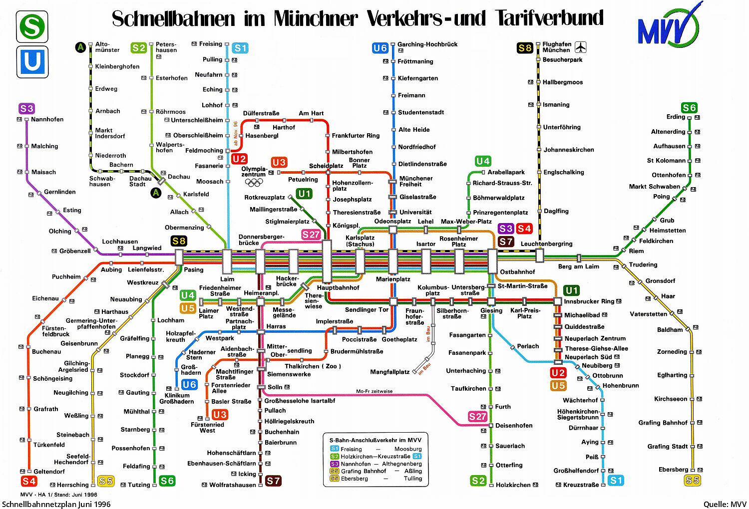 U-Bahn München - Schnellbahnnetz von 1972 bis heute
