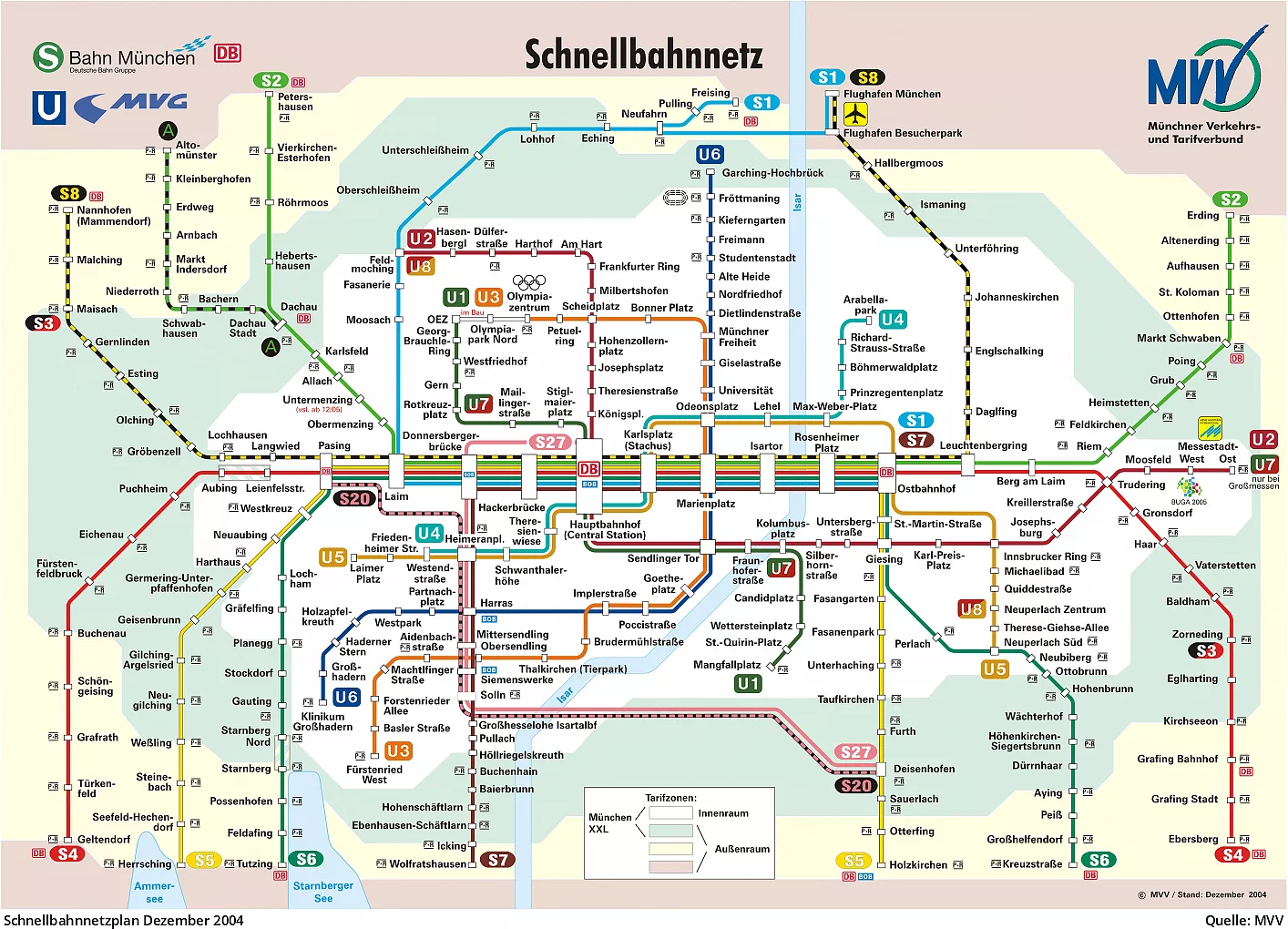 U-bahn plan münchen zonen