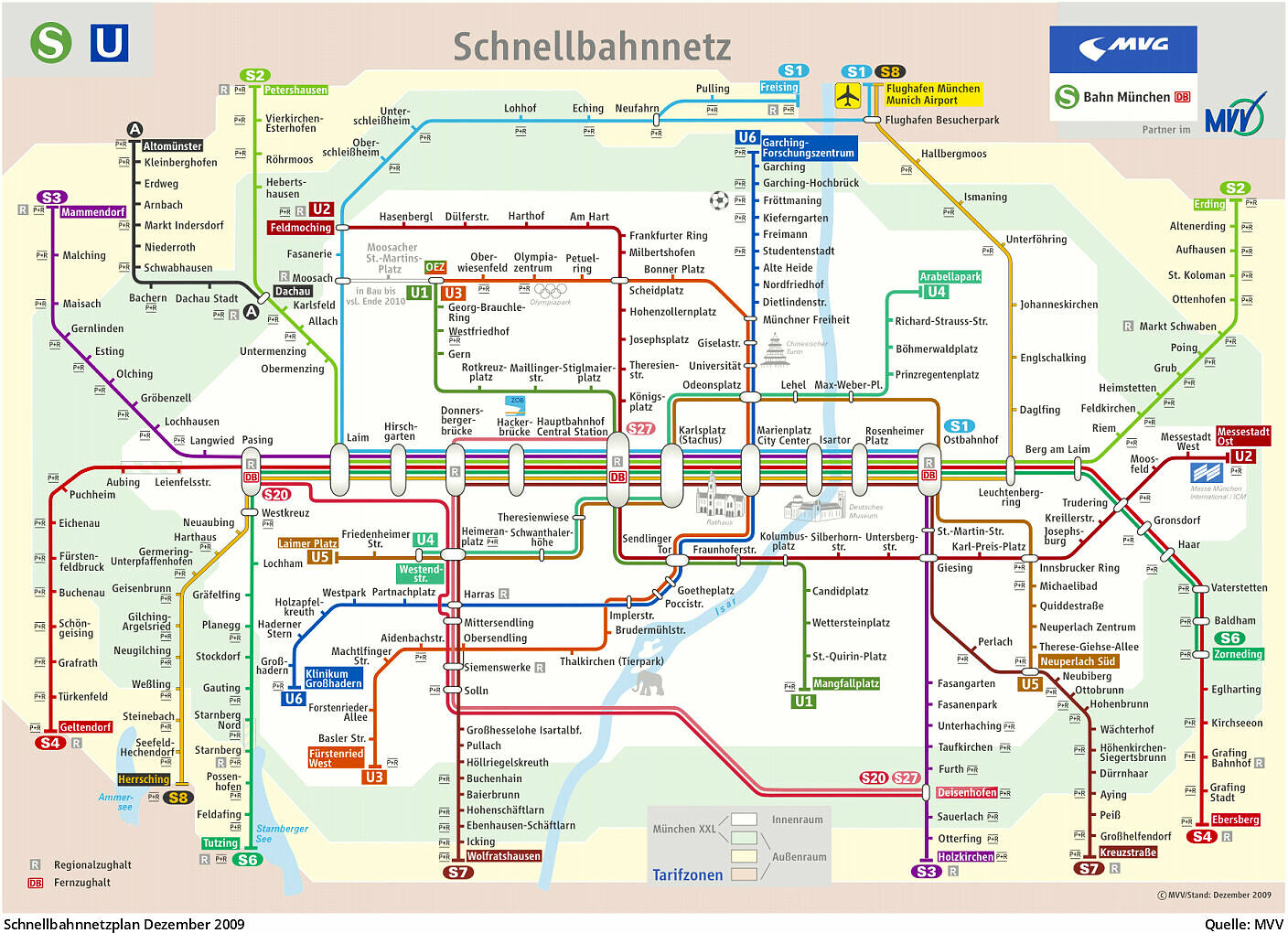 U-Bahn München - Schnellbahnnetz von 1972 bis heute