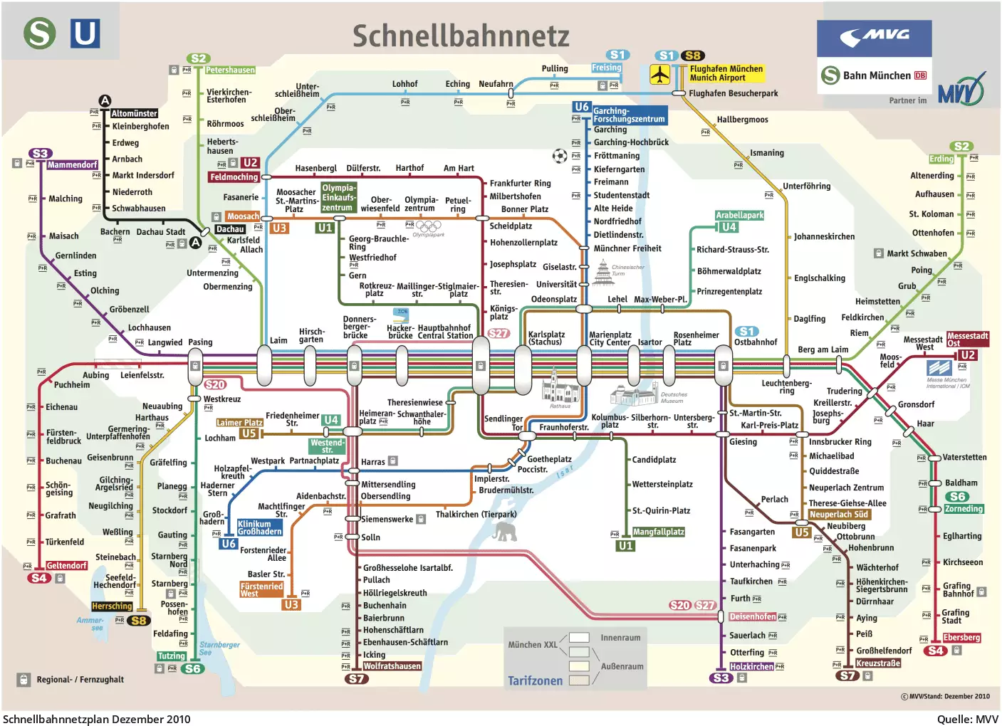 Plane Des Mvv Schnellbahnnetzes Von 1972 Bis Heute U Bahn Munchen