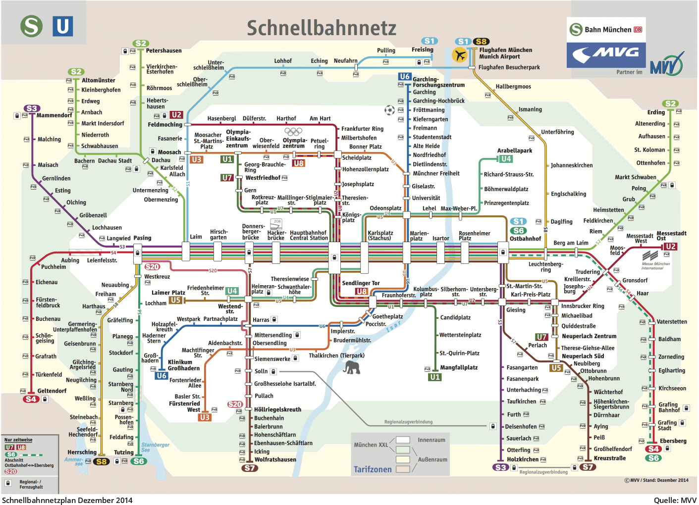 Pläne des MVV-Schnellbahnnetzes von 1972 bis heute - U-Bahn München.