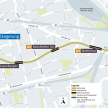 Lageplan der geplanten U5-Verlängerung nach Freiham