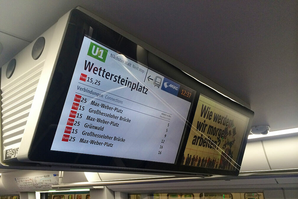 Fahrgastfernsehen im C2-Zug