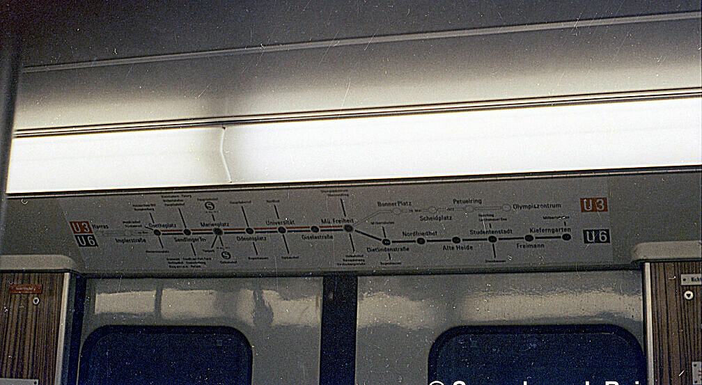 Netzplan der U-Bahn in den Zügen 1971