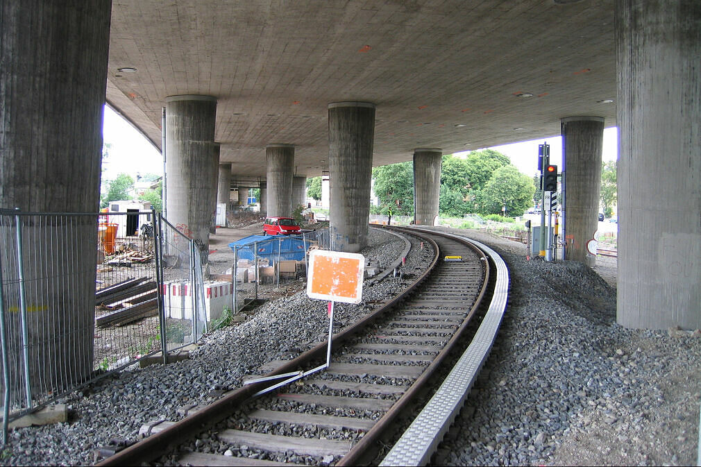 Baustelle Tatzelwurm – Verbindungsgleis der U-Bahn zum Bahnnetz