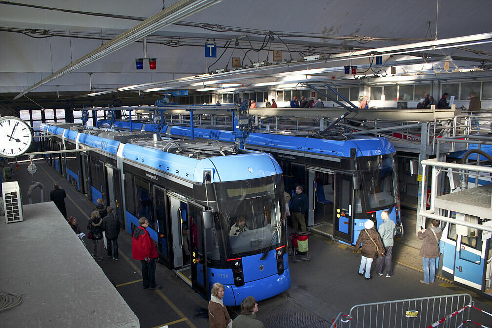 Tram-Betriebshof in der Einsteinstraße