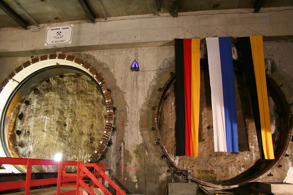 Tunneltaufe Moosach, Startposition für Schildvortrieb