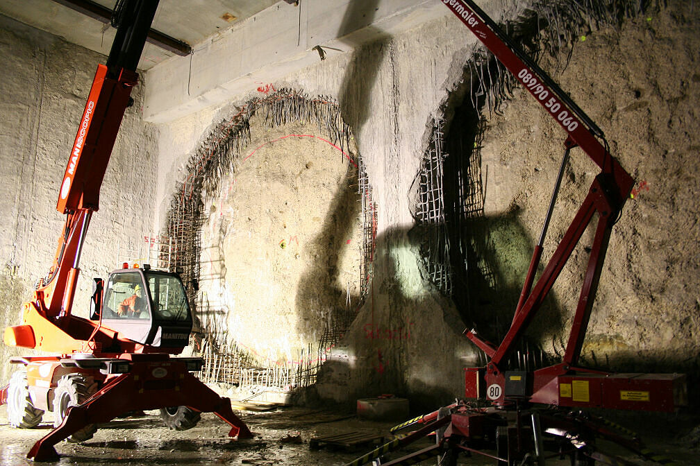 Vorbereitungen zum Schildvortrieb in Moosach